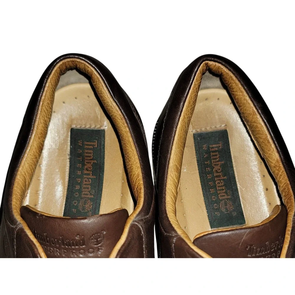Timberland Mens Size 12M Brown Waterproof Leather Oxfords Low Top 90081